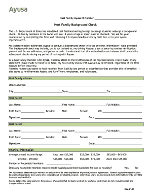 Host Family Background Check Form12011