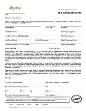 SCHOOL PERMISSION FORM - Intrax