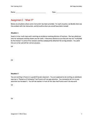Peer Tutoring Assignment
