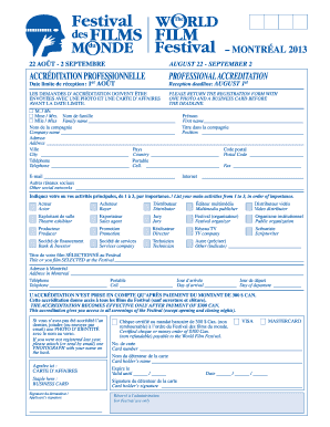 Festival Accreditation Form