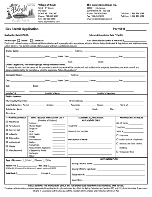 Alberta Gas Permit Application