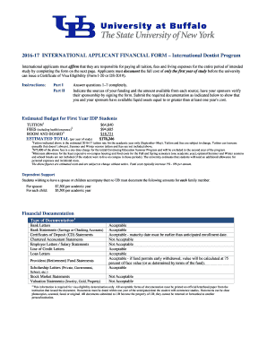 201617 INTERNATIONAL APPLICANT FINANCIAL FORM International Dentist Program - grad buffalo