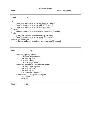 Narrative Rubric