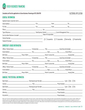 Green Bank Factoring Application