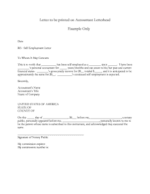 Letter to be printed on Accountant Letterhead Example Only - allgodschildren