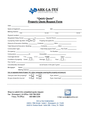 Property Quote Request Form