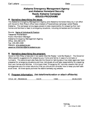 Alabama Emergency Preparedness Program Report