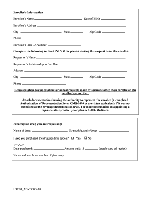Request for Redetermination of Medicare Prescription Drug Denial