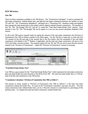 HUD 700 Section Real Estate Commission Form