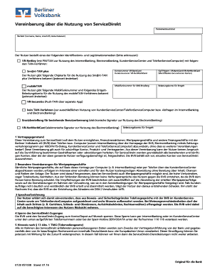Vereinbarung über die Nutzung von ServiceDirekt