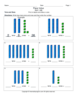 Tens and Ones Place Value Worksheet