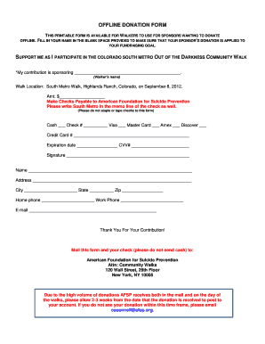 Offline Donation Form