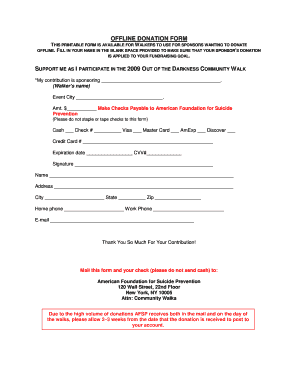 Offline Donation Form
