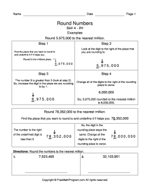 Math Rounding Numbers Worksheet