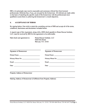 Home Rescue Institute Consulting Agreement