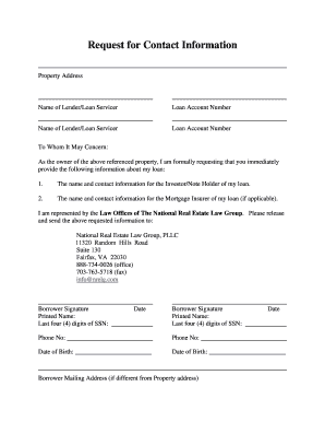 Request for Contact Information