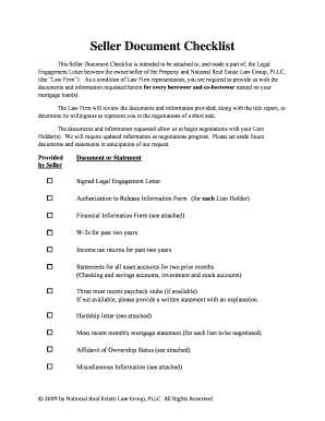 Seller Document Checklist