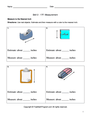 Measurement Worksheet