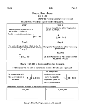Math Rounding Numbers Worksheet