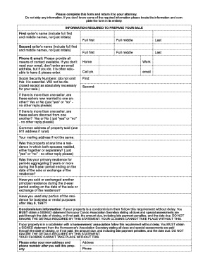 Seller Information Form