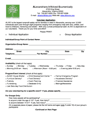 Volunteer Application Form