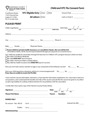 Child and VFC Flu Consent Form