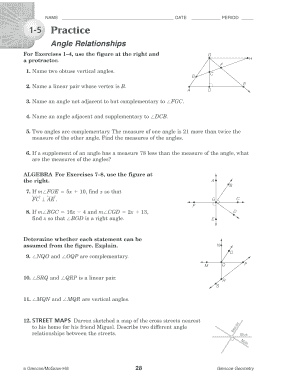 Geometry Angle Relationships Worksheet