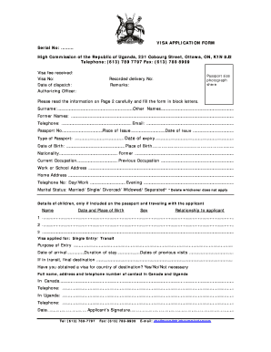 Uganda Visa Application Form