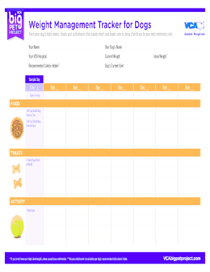 Weight Management Tracker for Dogs - VCA Hospitals