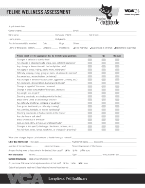 Feline Wellness Assessment Form