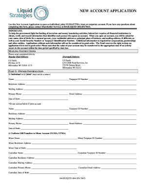 New Account Application Form