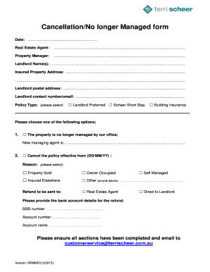 Real Estate Property Cancellation Form