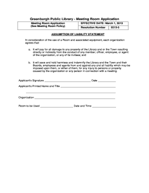 Greenburgh Public Library Meeting Room Application