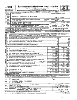 Form 990 Return of Organization Exempt From Income Tax