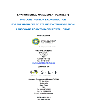 ENVIRONMENTAL MANAGEMENT PLAN EMP PRE-CONSTRUCTION - sefsa