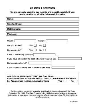 Patient Information Update Form