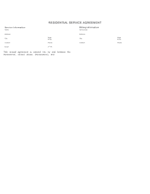 Residential Service Agreement