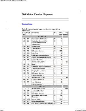 IBM Motor Carrier Shipment Form 204