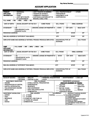 Account Application Form