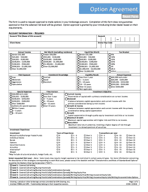 Option Trading Approval Form