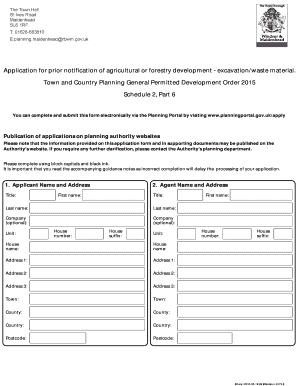 UK Agricultural or Forestry Development Excavation Form