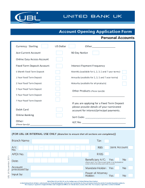 Account Opening Application Form