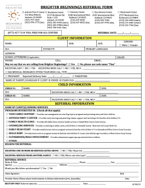 Brighter Beginnings Referral Form