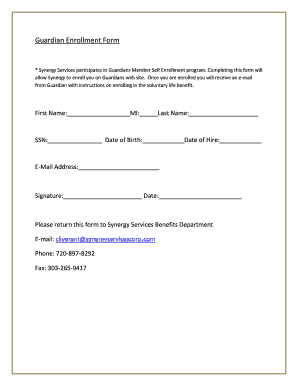Guardian Enrollment Form