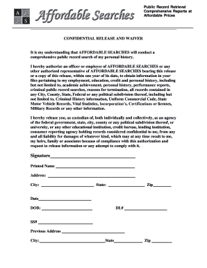 Confidential Release and Waiver