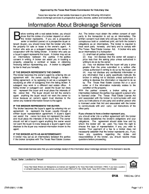 Texas Real Estate Brokerage Services Disclosure