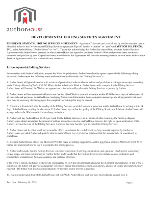 Developmental Editing Services Agreement