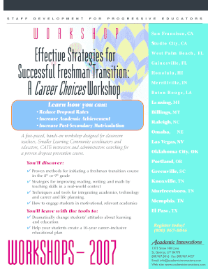Career Choices Workshop Registration Form