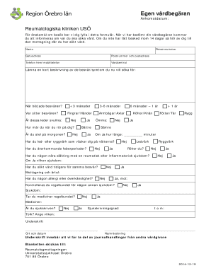 Rheumatology Clinic Care Request Form