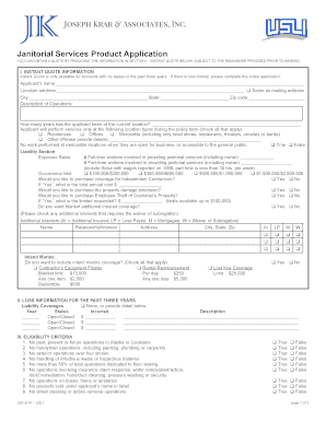 Janitorial Services Insurance Application